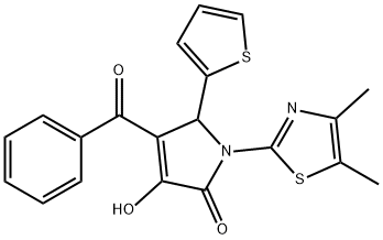 4-benzoyl-1-(4,5-dimethyl-1,3-thiazol-2-yl)-3-hydroxy-5-(2-thienyl)-1,5-dihydro-2H-pyrrol-2-one Struktur