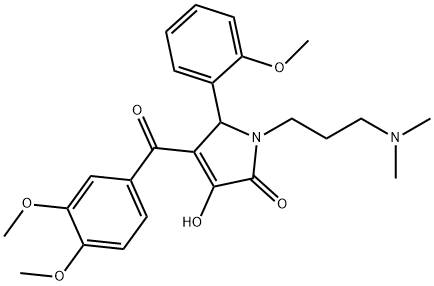 4-(3,4-dimethoxybenzoyl)-1-[3-(dimethylamino)propyl]-3-hydroxy-5-(2-methoxyphenyl)-1,5-dihydro-2H-pyrrol-2-one Struktur