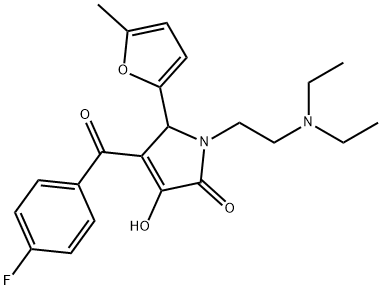 1-[2-(diethylamino)ethyl]-4-(4-fluorobenzoyl)-3-hydroxy-5-(5-methyl-2-furyl)-1,5-dihydro-2H-pyrrol-2-one Struktur