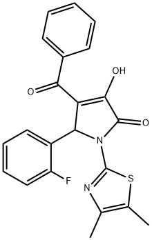 4-benzoyl-1-(4,5-dimethyl-1,3-thiazol-2-yl)-5-(2-fluorophenyl)-3-hydroxy-1,5-dihydro-2H-pyrrol-2-one Struktur