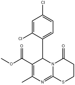 methyl 6-(2,4-dichlorophenyl)-8-methyl-4-oxo-3,4-dihydro-2H,6H-pyrimido[2,1-b][1,3]thiazine-7-carboxylate Struktur