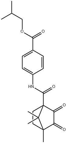 isobutyl 4-{[(4,7,7-trimethyl-2,3-dioxobicyclo[2.2.1]hept-1-yl)carbonyl]amino}benzoate Struktur