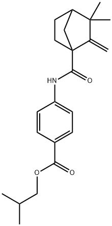 isobutyl4-{[(3,3-dimethyl-2-methylenebicyclo[2.2.1]hept-1-yl)carbonyl]amino}benzoate Struktur