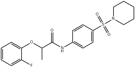 2-(2-fluorophenoxy)-N-[4-(1-piperidinylsulfonyl)phenyl]propanamide Struktur