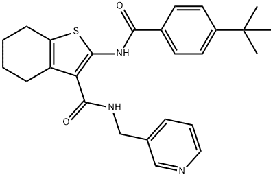 2-[(4-tert-butylbenzoyl)amino]-N-(3-pyridinylmethyl)-4,5,6,7-tetrahydro-1-benzothiophene-3-carboxamide Struktur