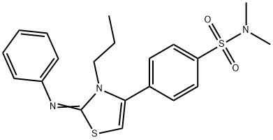 N,N-dimethyl-4-[2-(phenylimino)-3-propyl-2,3-dihydro-1,3-thiazol-4-yl]benzenesulfonamide Struktur