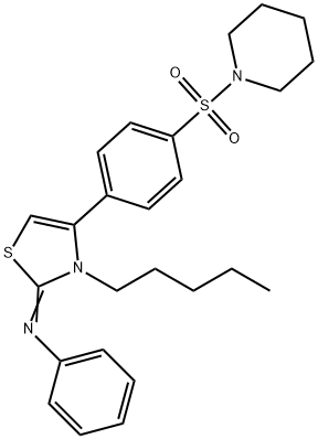 N-(3-pentyl-4-[4-(1-piperidinylsulfonyl)phenyl]-1,3-thiazol-2(3H)-ylidene)-N-phenylamine Struktur