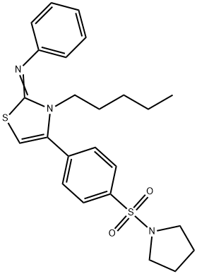 N-(3-pentyl-4-[4-(1-pyrrolidinylsulfonyl)phenyl]-1,3-thiazol-2(3H)-ylidene)-N-phenylamine Struktur