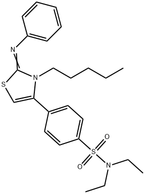 N,N-diethyl-4-[3-pentyl-2-(phenylimino)-2,3-dihydro-1,3-thiazol-4-yl]benzenesulfonamide Struktur