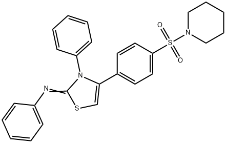 N-phenyl-N-(3-phenyl-4-[4-(1-piperidinylsulfonyl)phenyl]-1,3-thiazol-2(3H)-ylidene)amine Struktur