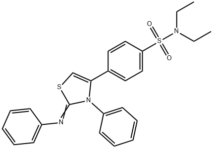 N,N-diethyl-4-[3-phenyl-2-(phenylimino)-2,3-dihydro-1,3-thiazol-4-yl]benzenesulfonamide Struktur