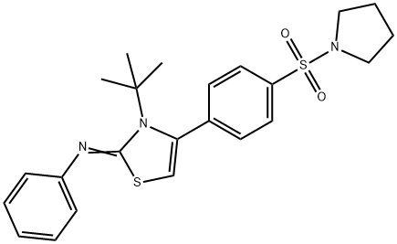 N-(3-tert-butyl-4-[4-(1-pyrrolidinylsulfonyl)phenyl]-1,3-thiazol-2(3H)-ylidene)-N-phenylamine Struktur