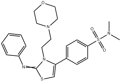 N,N-dimethyl-4-[3-[2-(4-morpholinyl)ethyl]-2-(phenylimino)-2,3-dihydro-1,3-thiazol-4-yl]benzenesulfonamide Struktur