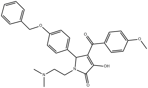 5-[4-(benzyloxy)phenyl]-1-[2-(dimethylamino)ethyl]-3-hydroxy-4-(4-methoxybenzoyl)-1,5-dihydro-2H-pyrrol-2-one Struktur