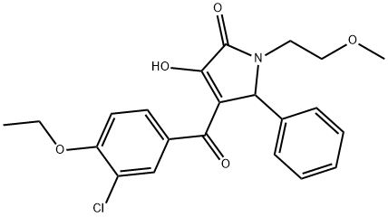 4-(3-chloro-4-ethoxybenzoyl)-3-hydroxy-1-(2-methoxyethyl)-5-phenyl-1,5-dihydro-2H-pyrrol-2-one Struktur