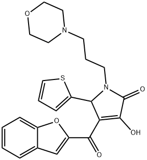 4-(1-benzofuran-2-ylcarbonyl)-3-hydroxy-1-[3-(4-morpholinyl)propyl]-5-(2-thienyl)-1,5-dihydro-2H-pyrrol-2-one Struktur