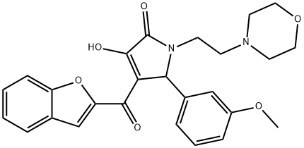 4-(1-benzofuran-2-ylcarbonyl)-3-hydroxy-5-(3-methoxyphenyl)-1-[2-(4-morpholinyl)ethyl]-1,5-dihydro-2H-pyrrol-2-one Struktur