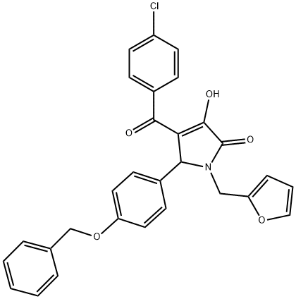 5-[4-(benzyloxy)phenyl]-4-(4-chlorobenzoyl)-1-(2-furylmethyl)-3-hydroxy-1,5-dihydro-2H-pyrrol-2-one Struktur