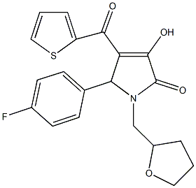 5-(4-fluorophenyl)-3-hydroxy-1-(tetrahydro-2-furanylmethyl)-4-(2-thienylcarbonyl)-1,5-dihydro-2H-pyrrol-2-one Struktur