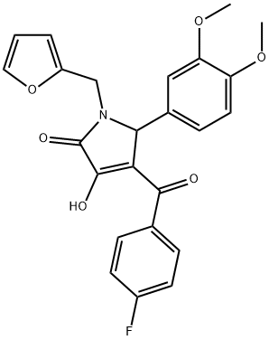 5-(3,4-dimethoxyphenyl)-4-(4-fluorobenzoyl)-1-(2-furylmethyl)-3-hydroxy-1,5-dihydro-2H-pyrrol-2-one Struktur