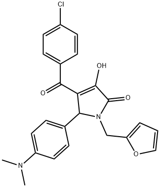 4-(4-chlorobenzoyl)-5-[4-(dimethylamino)phenyl]-1-(2-furylmethyl)-3-hydroxy-1,5-dihydro-2H-pyrrol-2-one Struktur