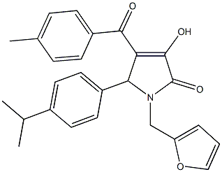 1-(2-furylmethyl)-3-hydroxy-5-(4-isopropylphenyl)-4-(4-methylbenzoyl)-1,5-dihydro-2H-pyrrol-2-one Struktur