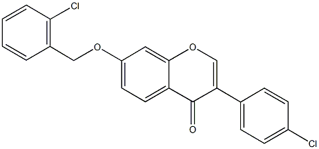 7-[(2-chlorobenzyl)oxy]-3-(4-chlorophenyl)-4H-chromen-4-one Struktur