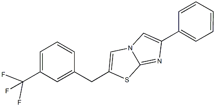 6-phenyl-2-[3-(trifluoromethyl)benzyl]imidazo[2,1-b][1,3]thiazole Struktur