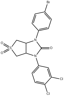 1-(4-bromophenyl)-3-(3,4-dichlorophenyl)tetrahydro-1H-thieno[3,4-d]imidazol-2(3H)-one 5,5-dioxide Struktur