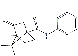 N-(2,5-dimethylphenyl)-4,7,7-trimethyl-3-oxobicyclo[2.2.1]heptane-1-carboxamide Struktur