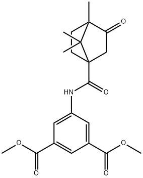 dimethyl 5-{[(4,7,7-trimethyl-3-oxobicyclo[2.2.1]hept-1-yl)carbonyl]amino}isophthalate Struktur