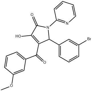 5-(3-bromophenyl)-3-hydroxy-4-(3-methoxybenzoyl)-1-(2-pyridinyl)-1,5-dihydro-2H-pyrrol-2-one Struktur