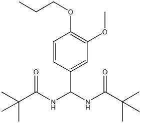 N-[[(2,2-dimethylpropanoyl)amino](3-methoxy-4-propoxyphenyl)methyl]-2,2-dimethylpropanamide Struktur