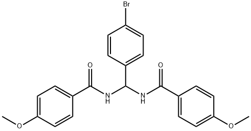 N-{(4-bromophenyl)[(4-methoxybenzoyl)amino]methyl}-4-methoxybenzamide Struktur