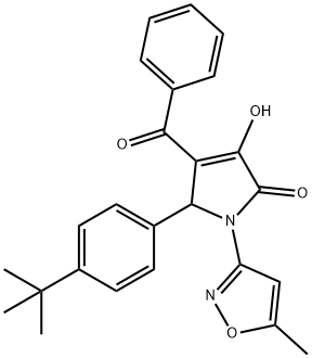 4-benzoyl-5-(4-tert-butylphenyl)-3-hydroxy-1-(5-methyl-3-isoxazolyl)-1,5-dihydro-2H-pyrrol-2-one Struktur