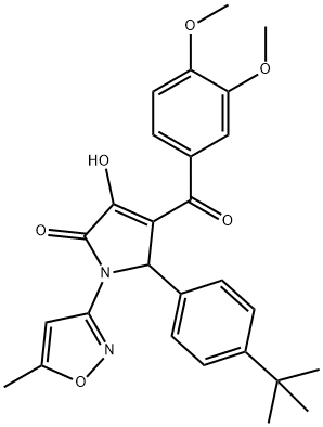 5-(4-tert-butylphenyl)-4-(3,4-dimethoxybenzoyl)-3-hydroxy-1-(5-methyl-3-isoxazolyl)-1,5-dihydro-2H-pyrrol-2-one Struktur