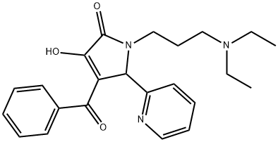 4-benzoyl-1-[3-(diethylamino)propyl]-3-hydroxy-5-(2-pyridinyl)-1,5-dihydro-2H-pyrrol-2-one Struktur