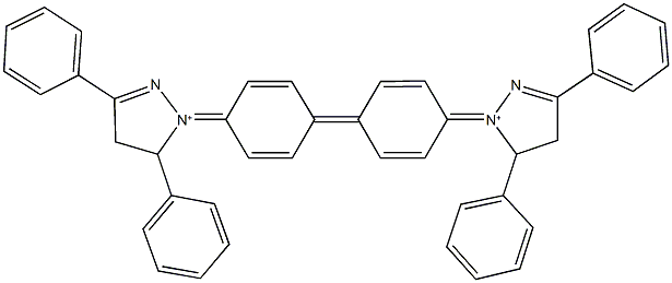 4,4'-bis[1-(3,5-diphenyl-4,5-dihydro-1H-pyrazol-1-ium-1-ylidene)cyclohexa-2,5-dien-4-ylidene] Struktur