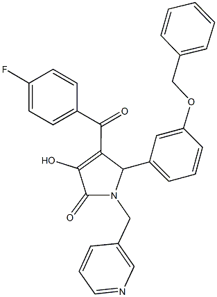 5-[3-(benzyloxy)phenyl]-4-(4-fluorobenzoyl)-3-hydroxy-1-(3-pyridinylmethyl)-1,5-dihydro-2H-pyrrol-2-one Struktur