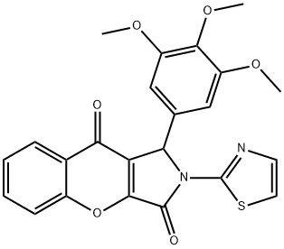 2-(1,3-thiazol-2-yl)-1-(3,4,5-trimethoxyphenyl)-1,2-dihydrochromeno[2,3-c]pyrrole-3,9-dione Struktur