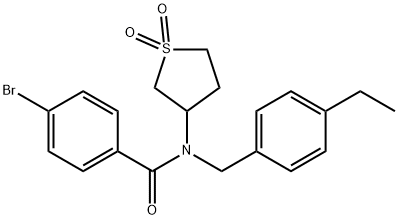 4-bromo-N-(1,1-dioxidotetrahydro-3-thienyl)-N-(4-ethylbenzyl)benzamide Struktur