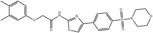 2-(3,4-dimethylphenoxy)-N-{4-[4-(4-morpholinylsulfonyl)phenyl]-1,3-thiazol-2-yl}acetamide Struktur