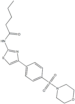 N-{4-[4-(4-morpholinylsulfonyl)phenyl]-1,3-thiazol-2-yl}pentanamide Struktur