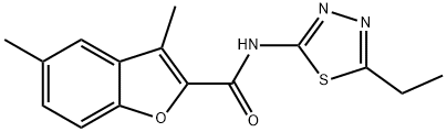 N-(5-ethyl-1,3,4-thiadiazol-2-yl)-3,5-dimethyl-1-benzofuran-2-carboxamide Struktur