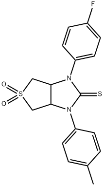 1-(4-fluorophenyl)-3-(4-methylphenyl)tetrahydro-1H-thieno[3,4-d]imidazole-2(3H)-thione 5,5-dioxide Struktur