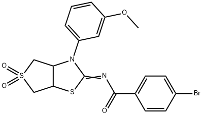 4-bromo-N-(3-(3-methoxyphenyl)-5,5-dioxidotetrahydrothieno[3,4-d][1,3]thiazol-2(3H)-ylidene)benzamide Struktur