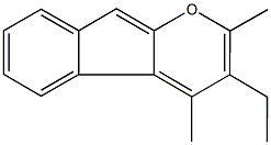 3-ethyl-2,4-dimethylindeno[2,1-b]pyran Struktur