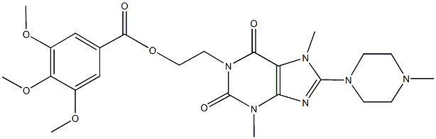 2-[3,7-dimethyl-8-(4-methyl-1-piperazinyl)-2,6-dioxo-2,3,6,7-tetrahydro-1H-purin-1-yl]ethyl 3,4,5-trimethoxybenzoate Struktur