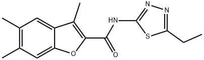 N-(5-ethyl-1,3,4-thiadiazol-2-yl)-3,5,6-trimethyl-1-benzofuran-2-carboxamide Struktur