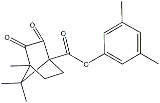 3,5-dimethylphenyl 4,7,7-trimethyl-2,3-dioxobicyclo[2.2.1]heptane-1-carboxylate Struktur